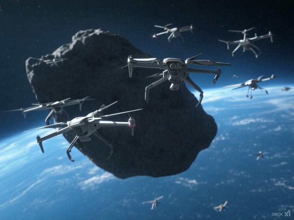 Drone Swarms For Asteroid Prospecting